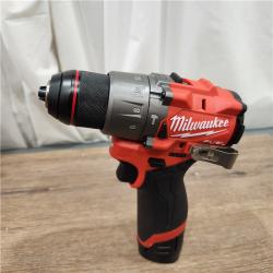 AS-IS Milwaukee M12 FUEL 12-Volt Lithium-Ion Brushless Cordless 1/2 in. Hammer Drill Kit with 1 Compact 2.0Ah Battery Pack and 1 Charger