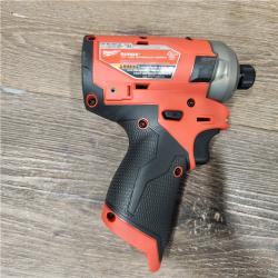 AS-IS Milwaukee M12 FUEL 12-Volt Lithium-Ion Brushless Cordless Stubby 1/4 in. Impact Wrench Kit with One 4.0 and One 2.0Ah Batteries