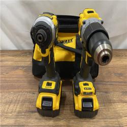 AS IS DEWALT 20V MAX XR Hammer Drill and ATOMIC Impact Driver 2 Tool Cordless Combo Kit with (2) 4.0Ah Batteries, Charger, and Bag