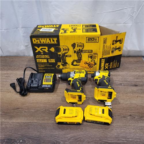 AS-IS 20V MAX XR Cordless Drill/Driver, ATOMIC Impact Driver 2 Tool Combo Kit, (2) 2.0Ah Batteries, Charger, and Bag