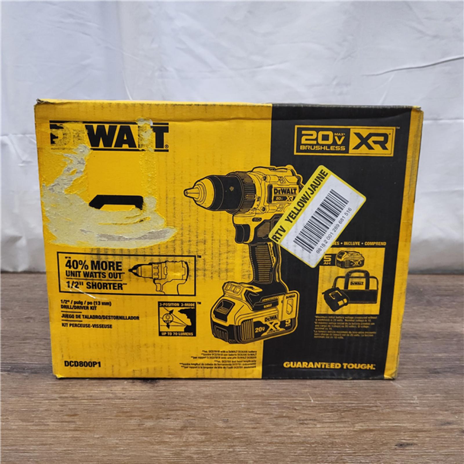 AS-IS DEWALT 20V MAX XR Brushless Cordless 1/2 Drill/Driver Kit