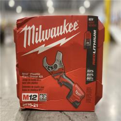 NEW! - Milwaukee M12 12V Lithium-Ion Cordless PVC Shear Kit with One 1.5 Ah Battery, Charger and Hard Case