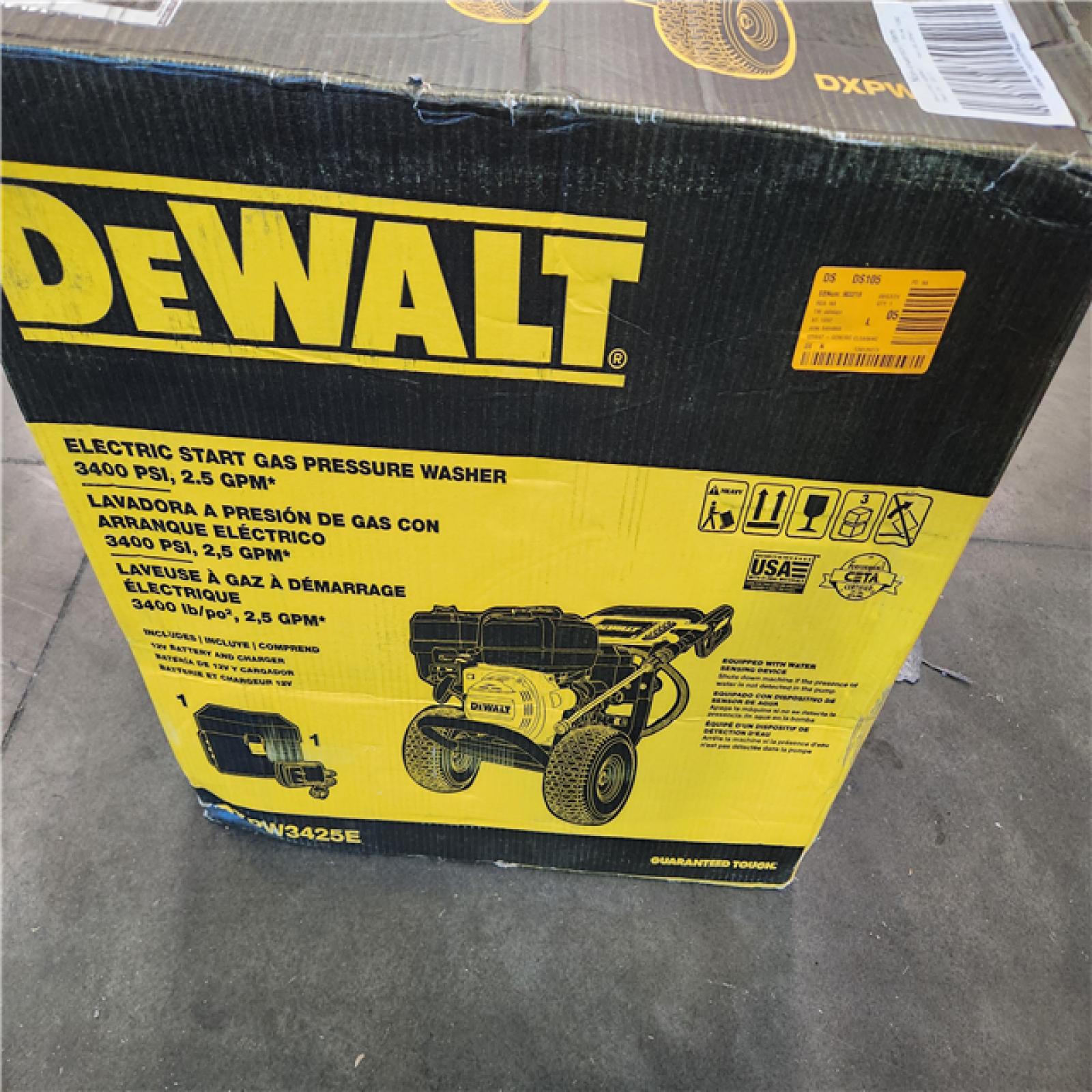 California AS-IS DEWALT 3400 PSI 2.5 GPM Gas Cold Water Pressure Washer