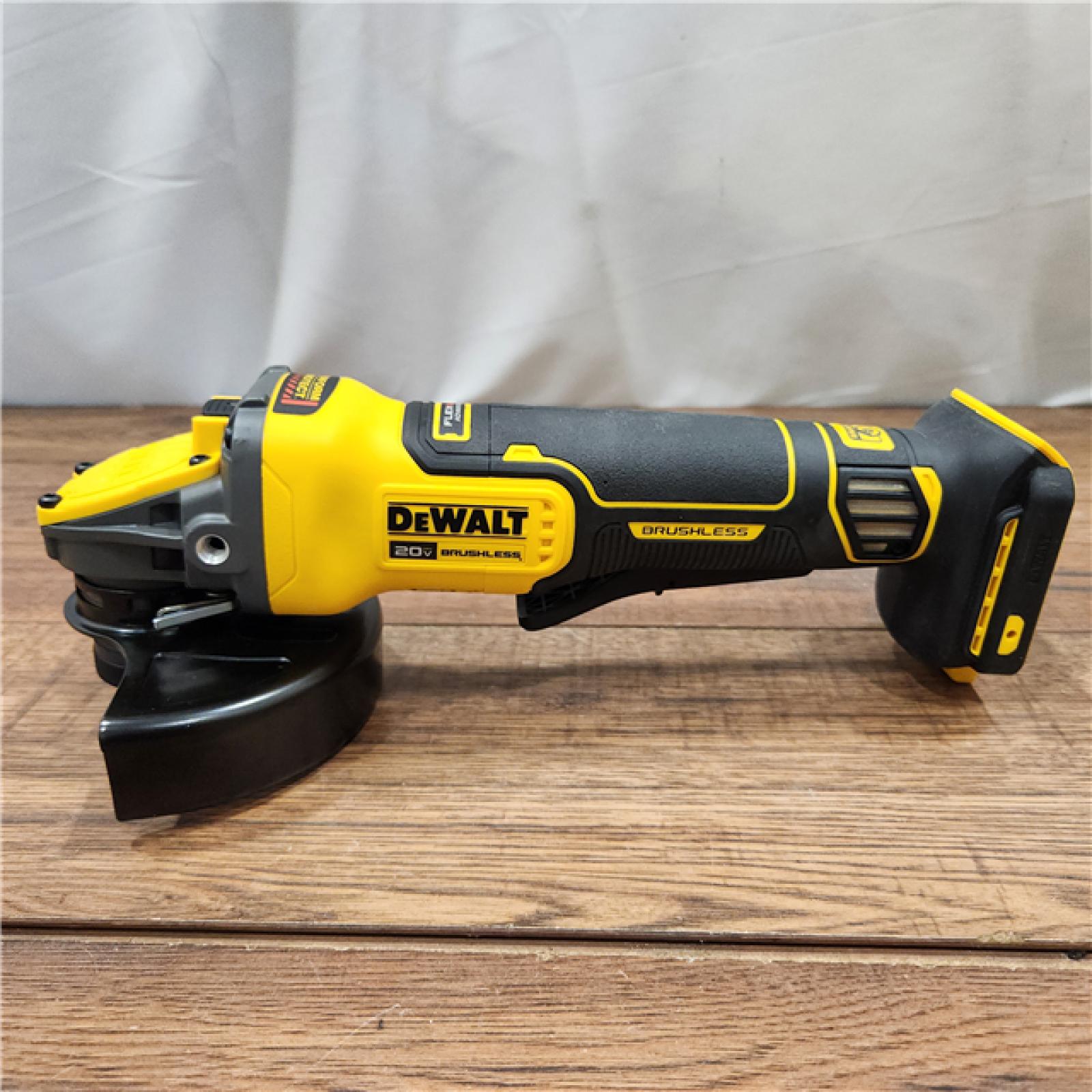 AS-IS 20V MAX Cordless Brushless 4.5 - 5 in. Paddle Switch Angle Grinder with FLEXVOLT ADVANTAGE (Tool Only)