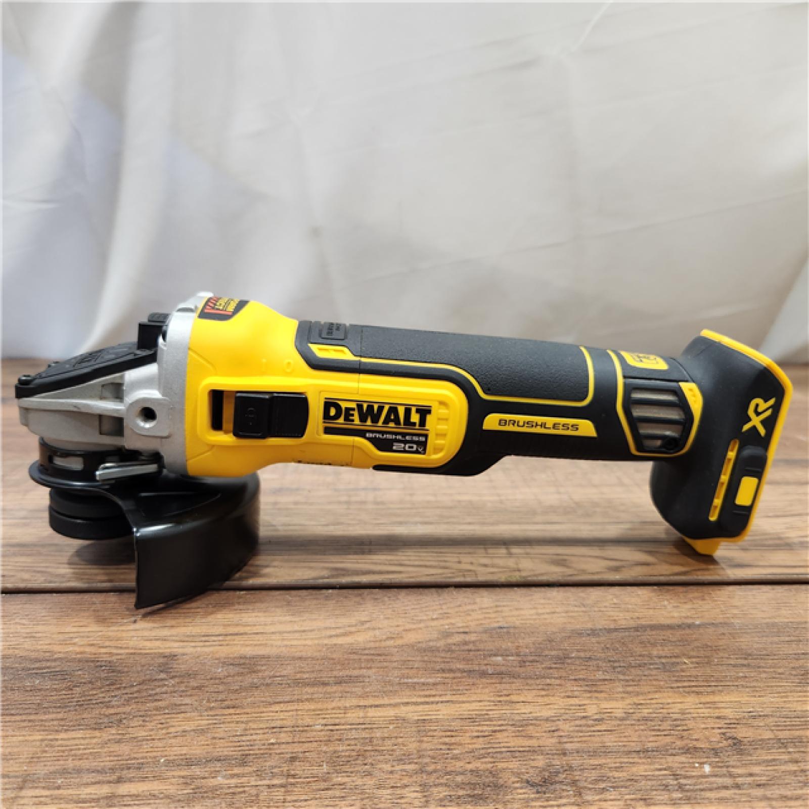 AS-IS DeWalt 20V MAX XR Cordless Brushless 4.5 in. Slide Switch Small Angle Grinder with Kickback Brake (Tool Only)