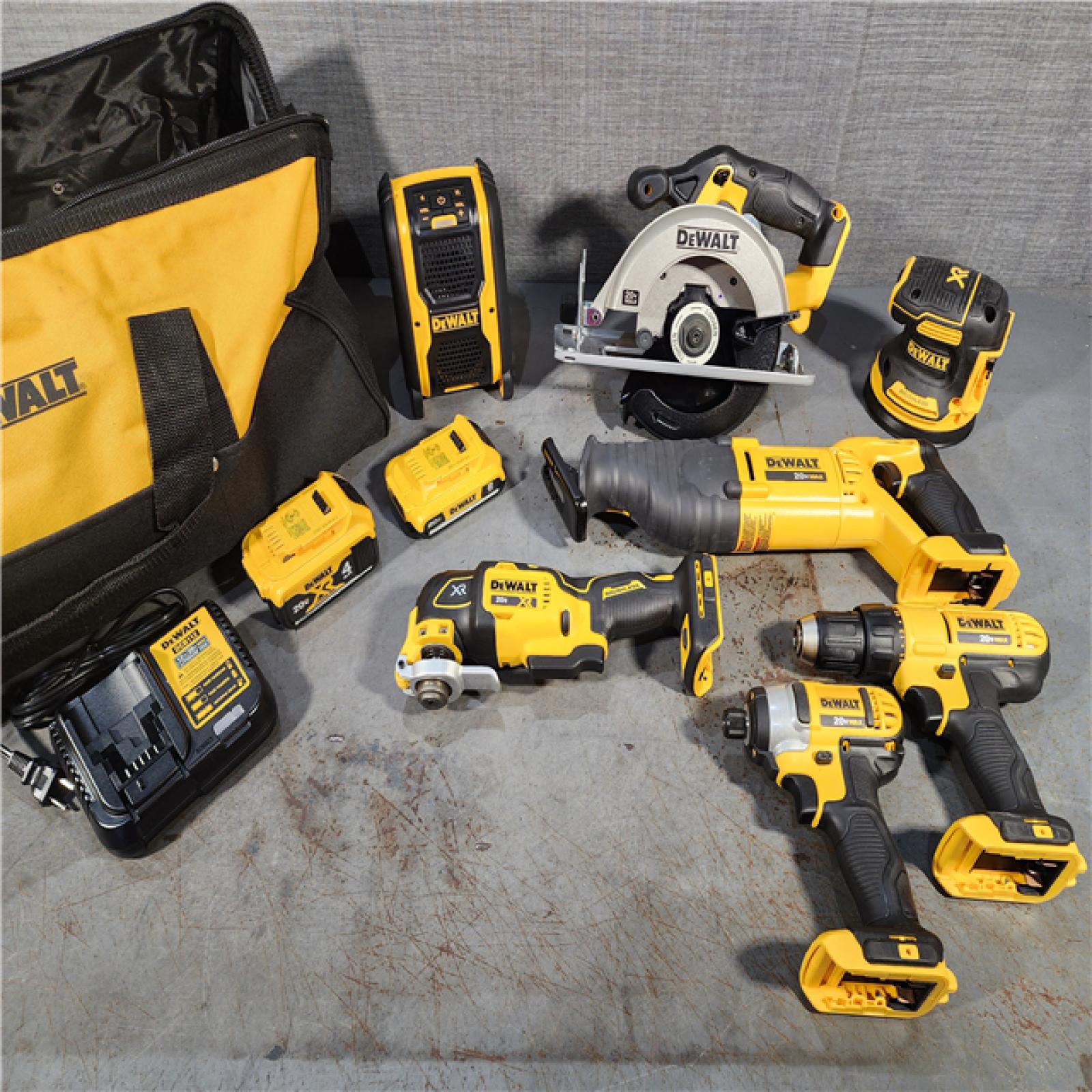 HOUSTON LOCATION - AS-IS (APPEARS LIKE NEW) DEWALT DCK771D1M1 20V MAX Cordless 7-Tool Combo Kit