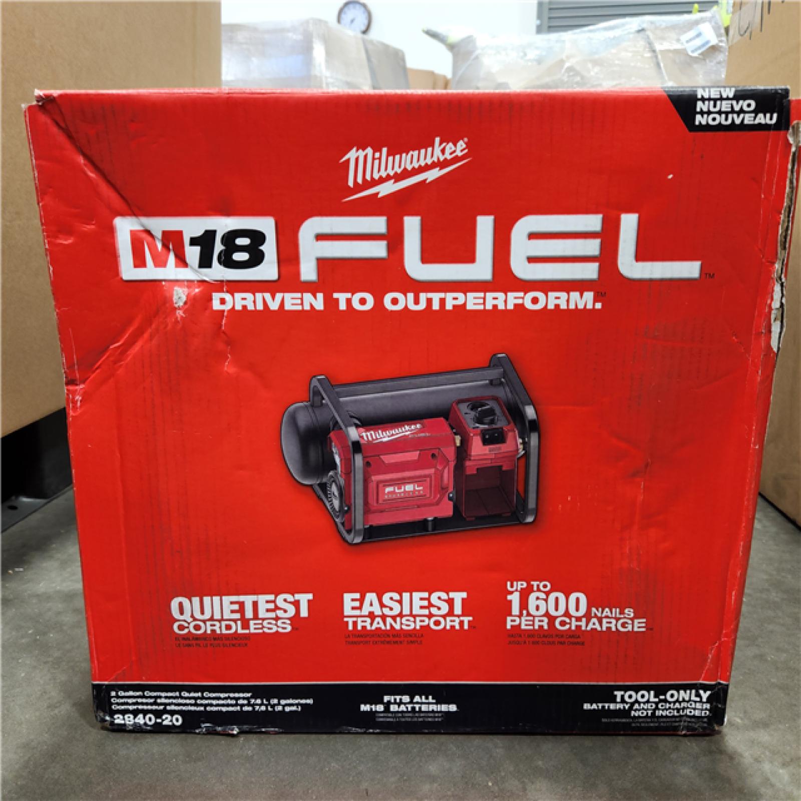 AS-IS M18 FUEL 18-Volt Lithium-Ion Brushless Cordless 2 Gal. Electric Compact Quiet Compressor (Tool-Only)