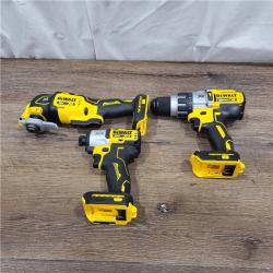 AS-IS DEWALT 20-Volt Lithium-Ion Cordless 3-Tool Combo Kit with FLEXVOLT 9 Ah and 20V 6 Ah Batteries and Charger