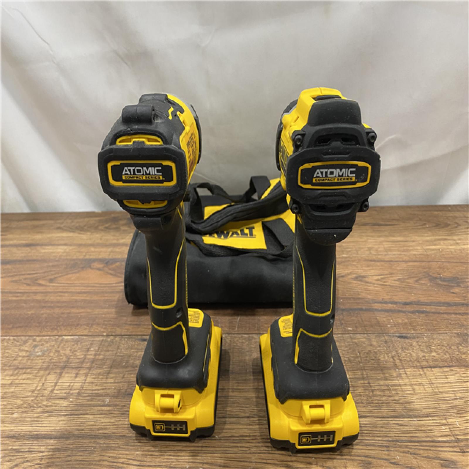 AS IS Dewalt DCK225D2 20V MAX ATOMIC Brushless Compact Lithium-Ion 1/2 in. Cordless Drill Driver and 1/4 in. Impact Driver Combo Kit with 2 Batteries 2 Ah