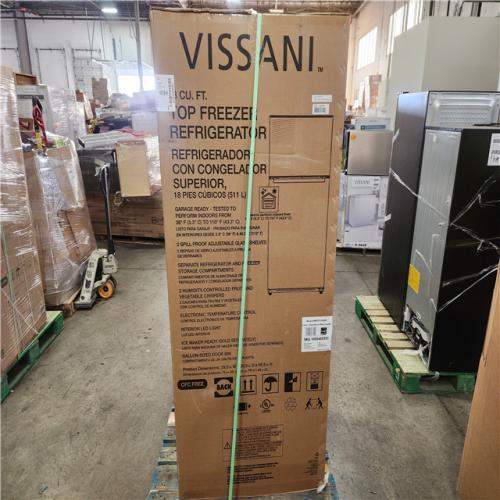 Phoenix Location Vissani 18 cu. ft. Top Freezer Refrigerator in Stainless Steel Look