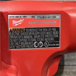 AS-IS Milwaukee M18 18-Volt Lithium-Ion Cordless Compact Blower (Tool-Only)