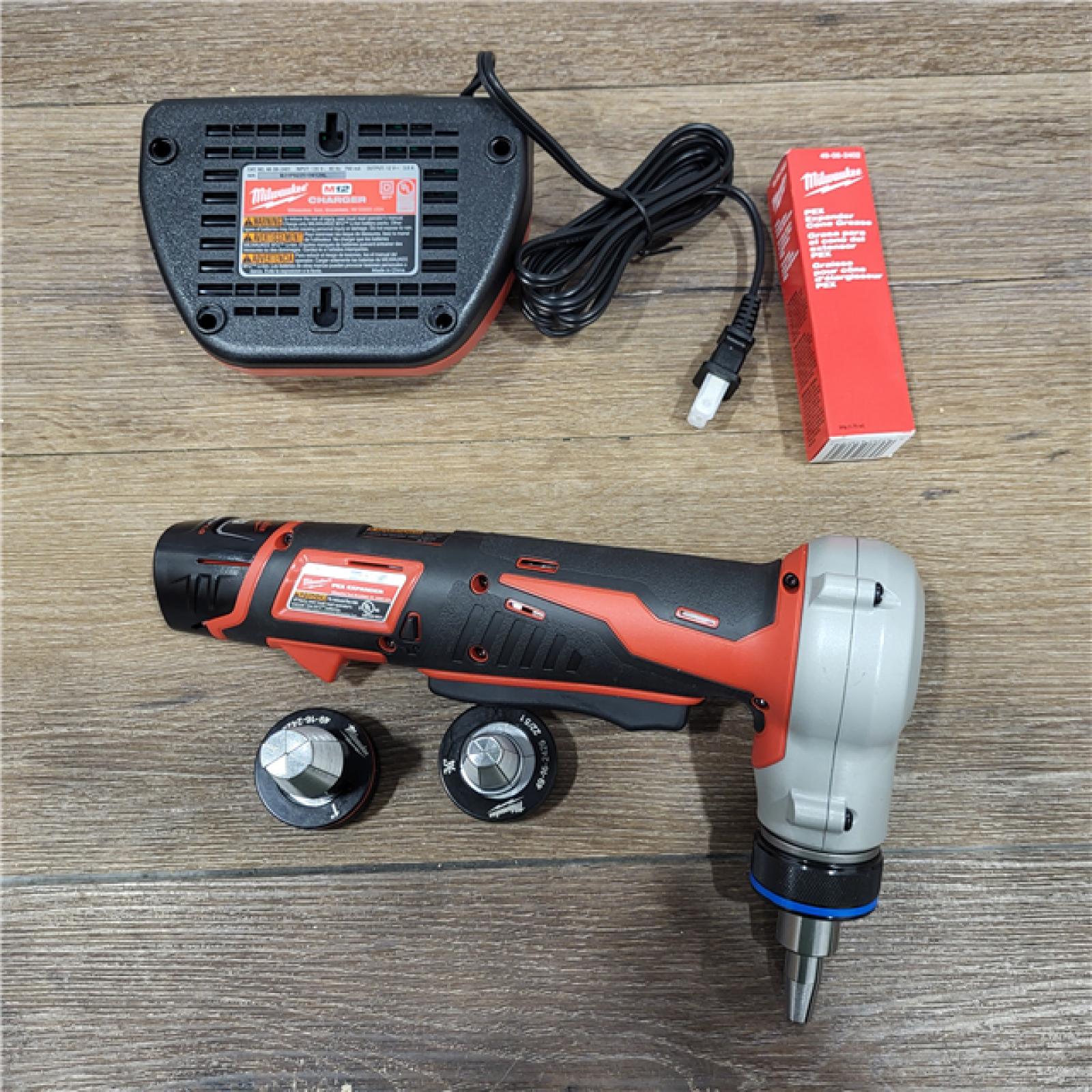 AS-IS M12 12-Volt Lithium-Ion Cordless PEX Expansion Tool Kit with (2) 1.5 Ah Batteries, (3) Expansion Heads and Hard Case