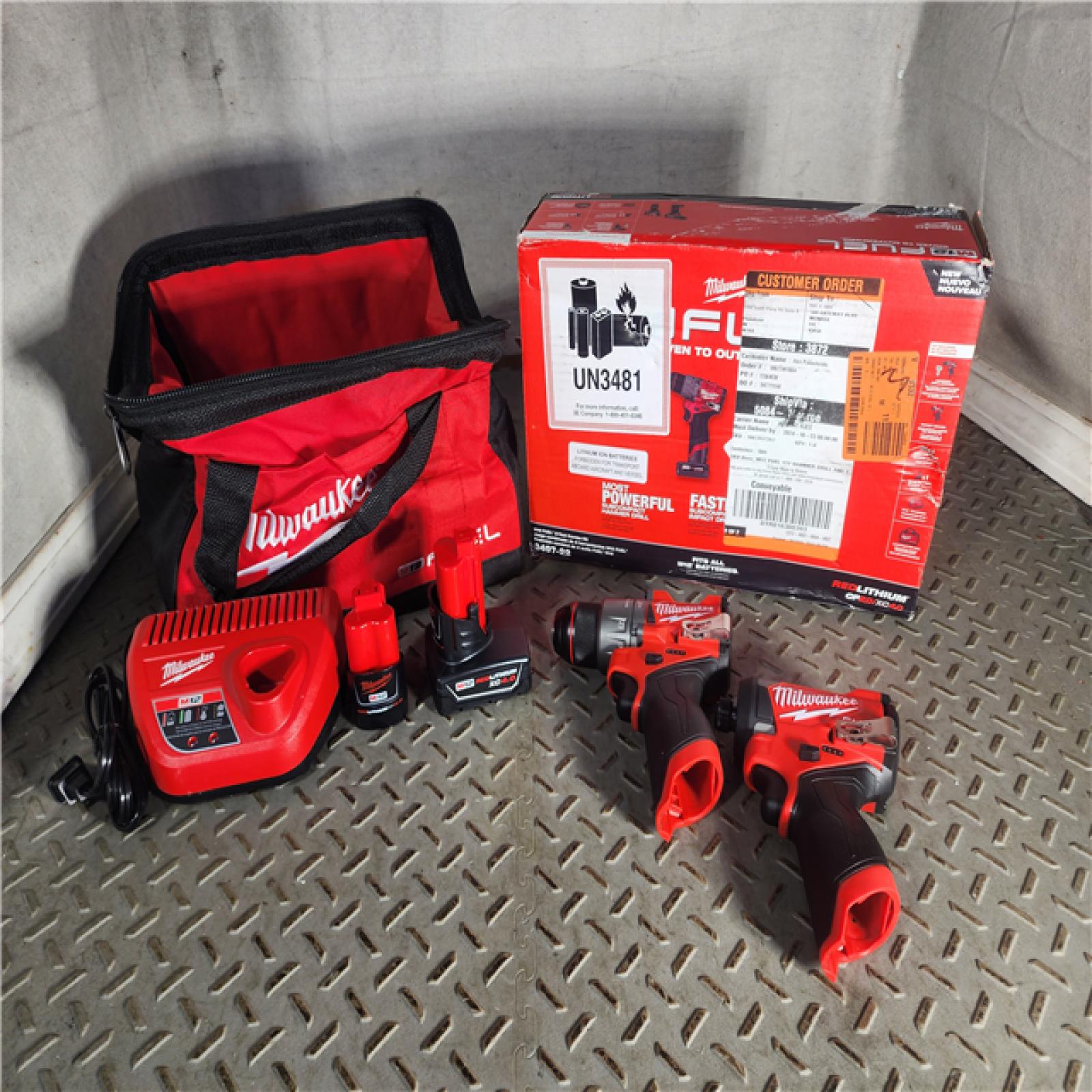 HOUSTON LOCATION - AS-IS (APPEARS LIKE NEW) Milwaukee 3497-22 12V Brushless Hammer Drill and Impact Driver Combo Kit