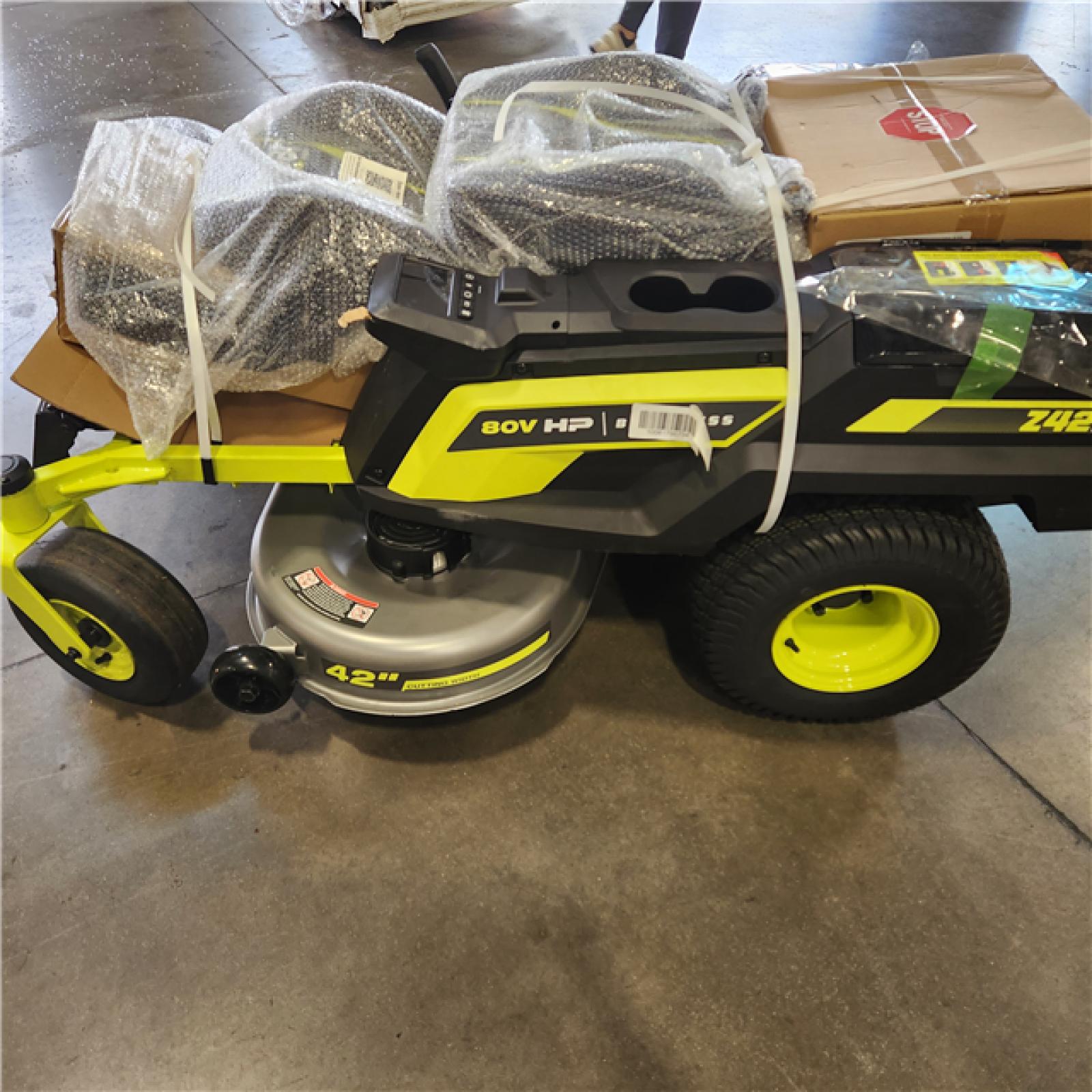 DALLAS LOCATION - AS-IS RYOBI 80V HP Brushless 42 in. Battery Electric Cordless Zero Turn Riding Mower