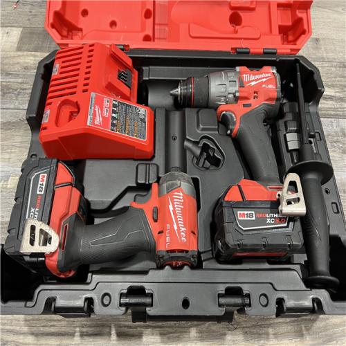 AS-IS MILWAUKEE M18 FUEL 18V Lithium-Ion Brushless Cordless Hammer Drill and Impact Driver Combo Kit (2-Tool) with 2 Batteries