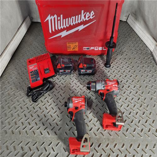 HOUSTON LOCATION - AS-IS Milwaukee M18 FUEL 18V Lithium-Ion Brushless Cordless Hammer Drill and Impact Driver Combo Kit (2-Tool) with 2 Batteries