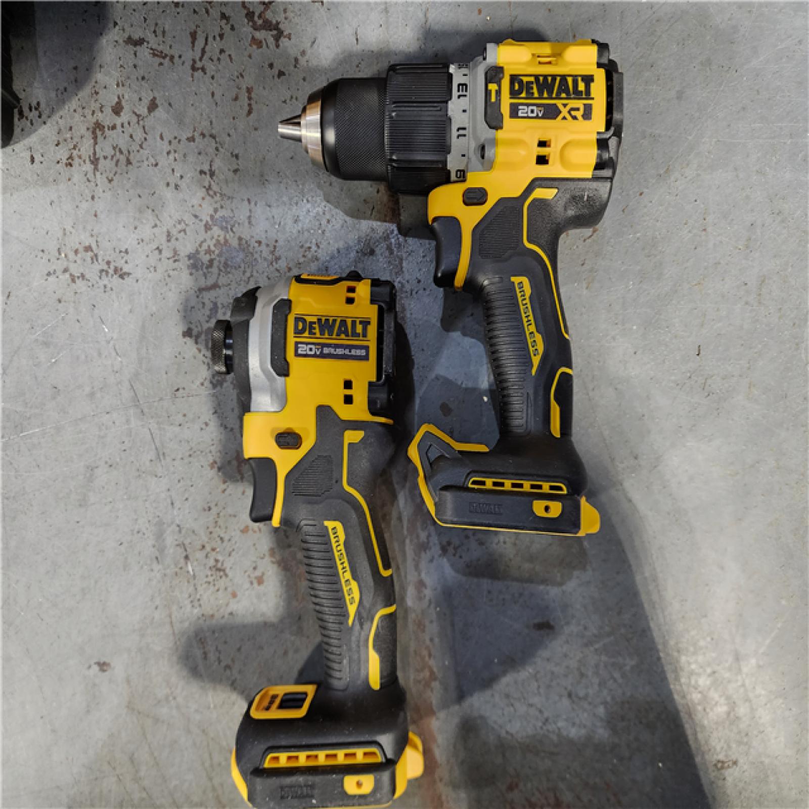 HOUSTON LOCATION - AS-IS (APPEARS LIKE NEW) DEWALT 20V MAX XR Hammer Drill and ATOMIC Impact Driver 2 Tool Cordless Combo Kit with (2) 4.0Ah Batteries, Charger, and Bag