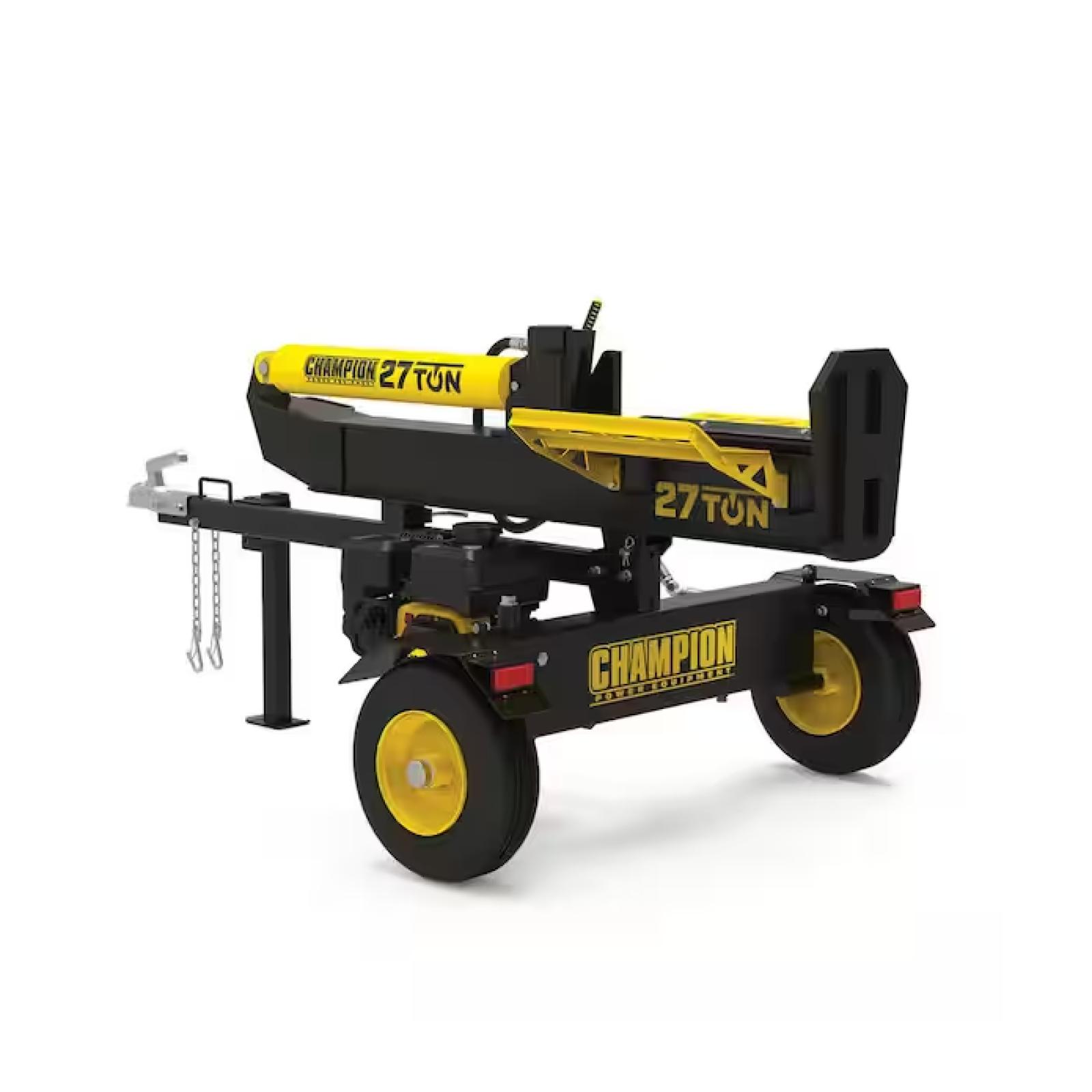 DALLAS LOCATION -NEW! Champion Power Equipment 27 Ton 224 cc Gas Powered Hydraulic Wood Log Splitter with Vertical/Horizontal Operation and Auto Return