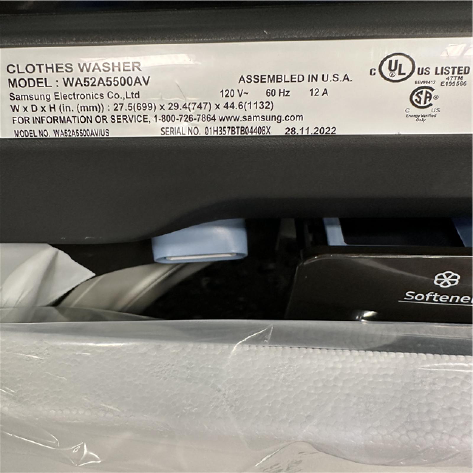 California AS-IS Samsung washing machine Model WA52A5500AV