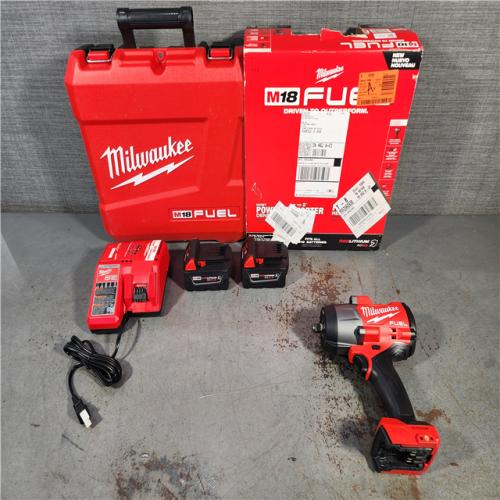 HOUSTON LOCATION - AS-IS (APPEARS LIKE NEW) Milwaukee M18 FUEL 1/2 in. Cordless Brushless High Torque Impact Wrench Kit (Battery & Charger)