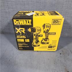 HOUSTON LOCATION - AS-IS DEWALT 20V MAX XR Hammer Drill and ATOMIC Impact Driver 2 Tool Cordless Combo Kit with (2) 4.0Ah Batteries, Charger, and Bag