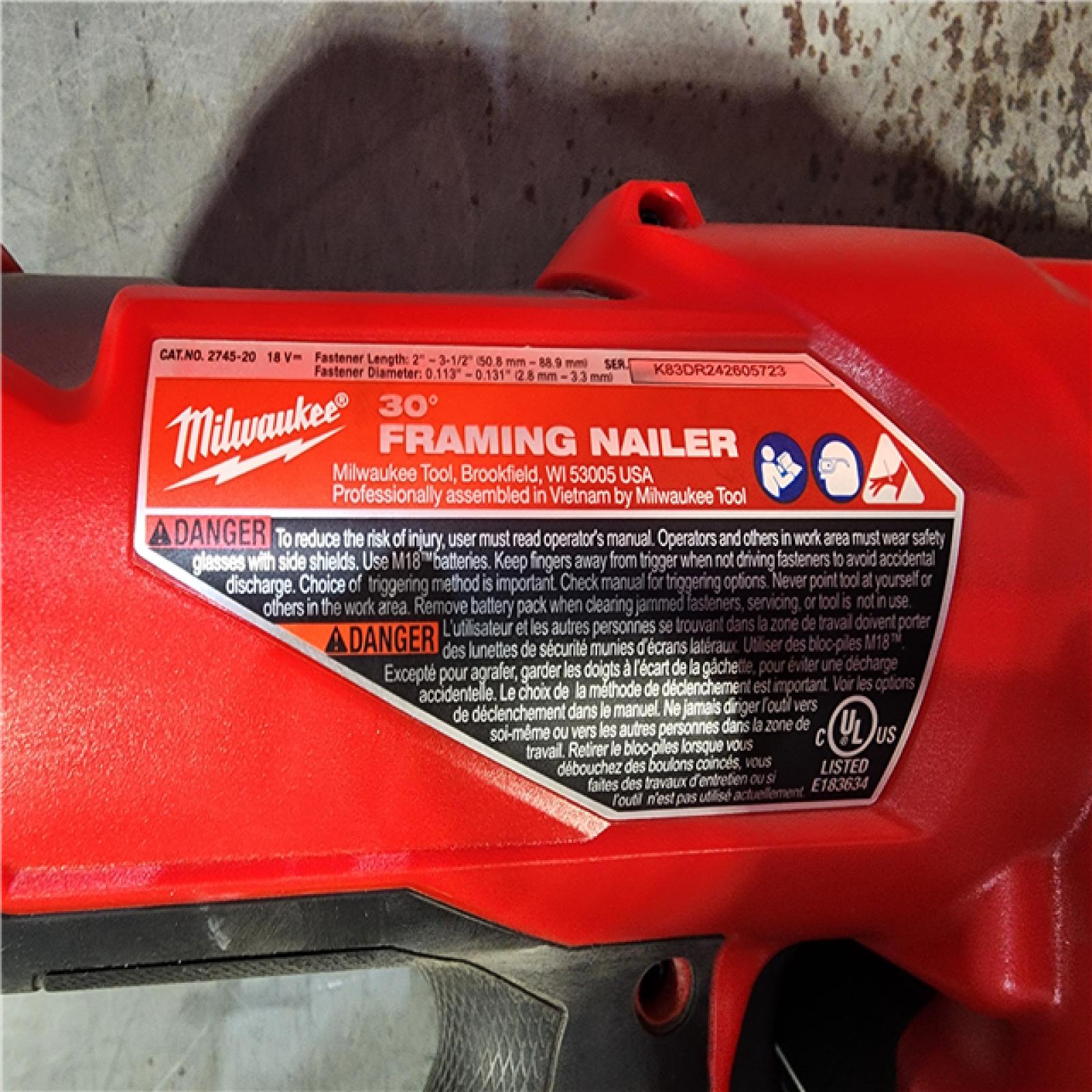 HOUSTON LOCATION - AS-IS (APPEARS LIKE NEW) M18 FUEL 3-1/2 in. 18-Volt 30-Degree Lithium-Ion Brushless Cordless Framing Nailer (Tool-Only)