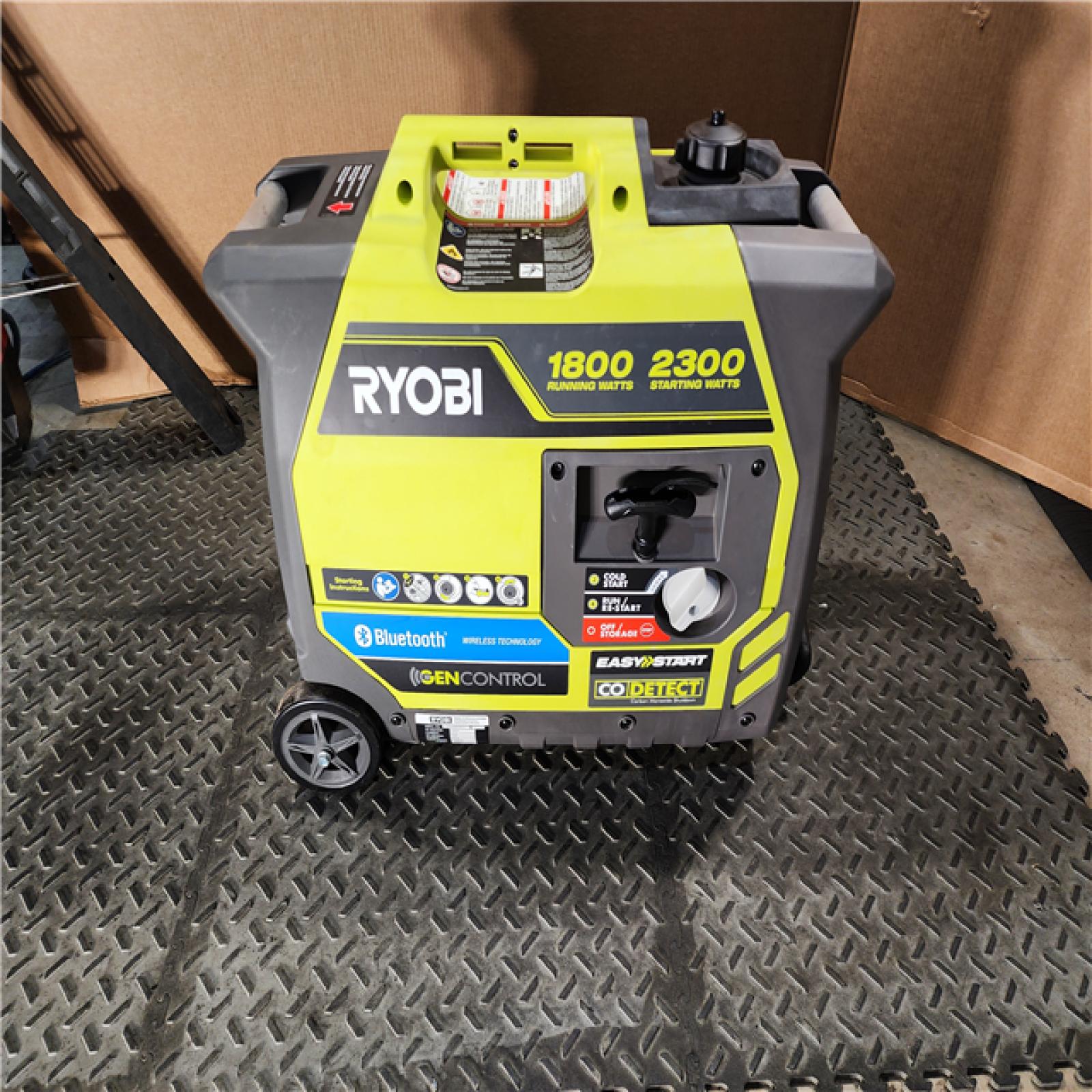 HOUSTON LOCATION - AS-IS RYOBI 2,300-Watt Recoil Start Bluetooth Super Quiet Gasoline Powered Digital Inverter Generator with CO Shutdown Sensor