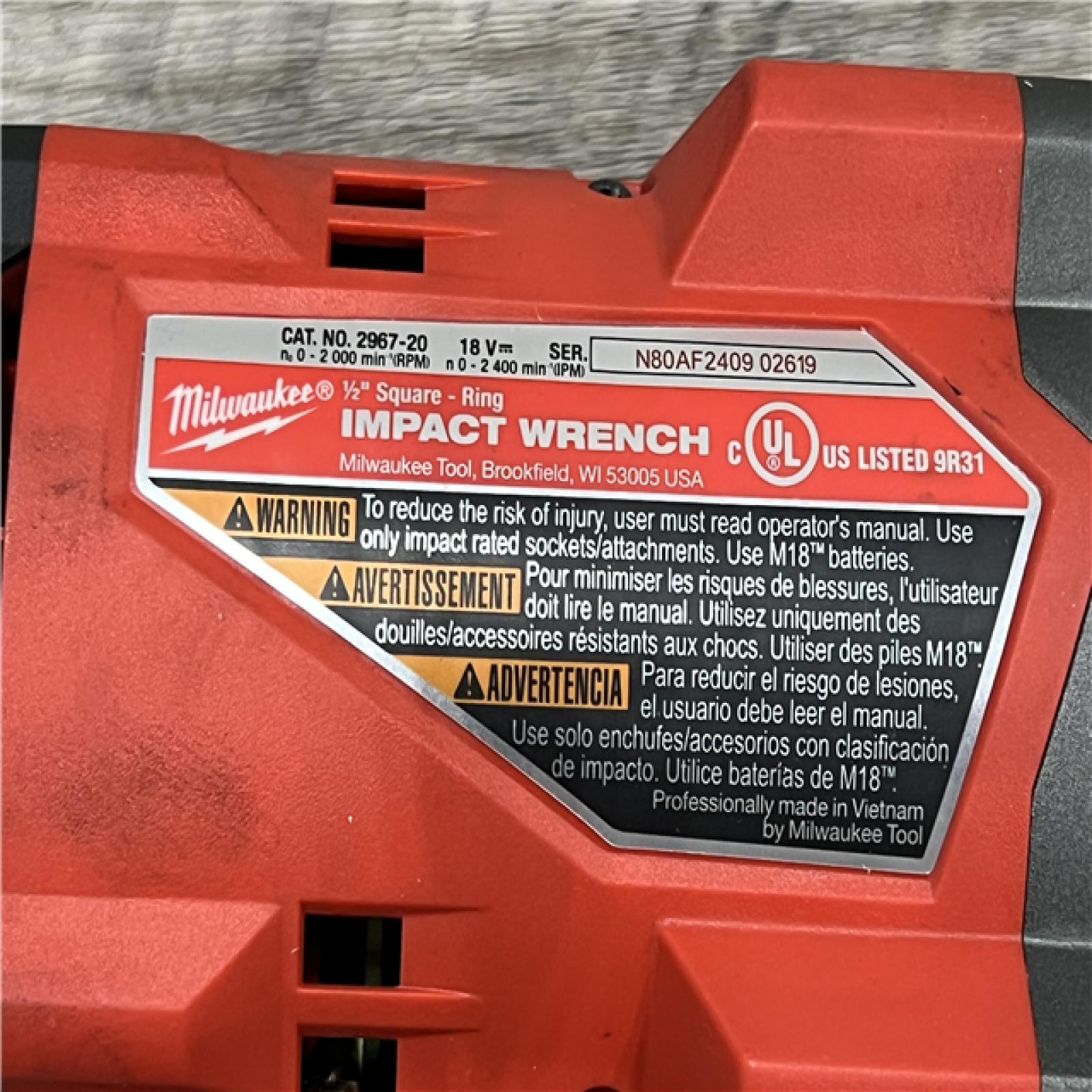 AS-IS Milwaukee M18 FUEL 18V Lithium-Ion Brushless Cordless 1/2 in. Impact Wrench with Friction Ring (Tool-Only)