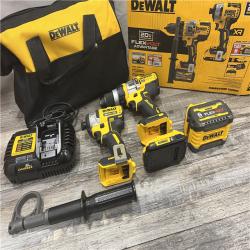 AS-IS DEWALT 20V MAX Cordless Brushless Hammer Drill/Driver 2 Tool Combo Kit with FLEXVOLT ADVANTAGE