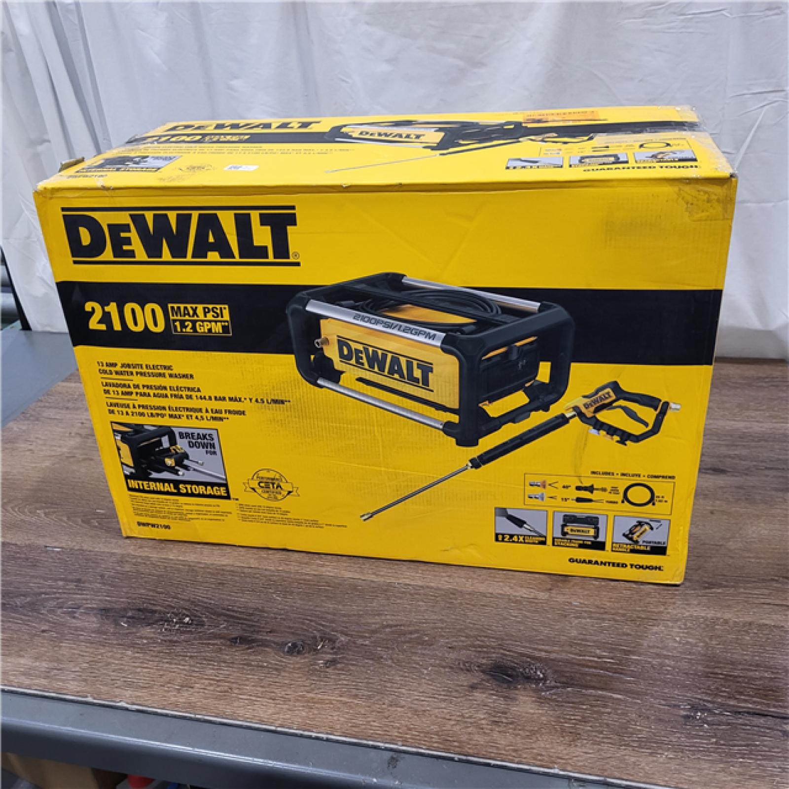 NEW! DEWALT Electric Pressure Washer  2100 PSI  Jobsite Power Washer DWPW2100