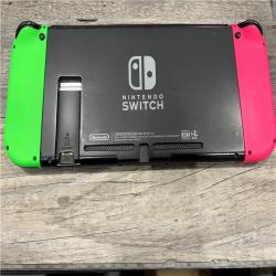 AS-IS Nintendo Switch Console neon Green and neon Pink HAC-001