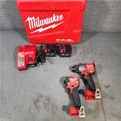 HOUSTON LOCATION - AS-IS Milwaukee M18 FUEL 18V Lithium-Ion Brushless Cordless Hammer Drill and Impact Driver Combo Kit (2-Tool) with 2 Batteries