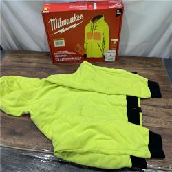 AS-IS MILWAUKEE Men's Medium M12 12-Volt Lithium-Ion Cordless High -Vis Heated Jacket Hoodie (Jacket Only)