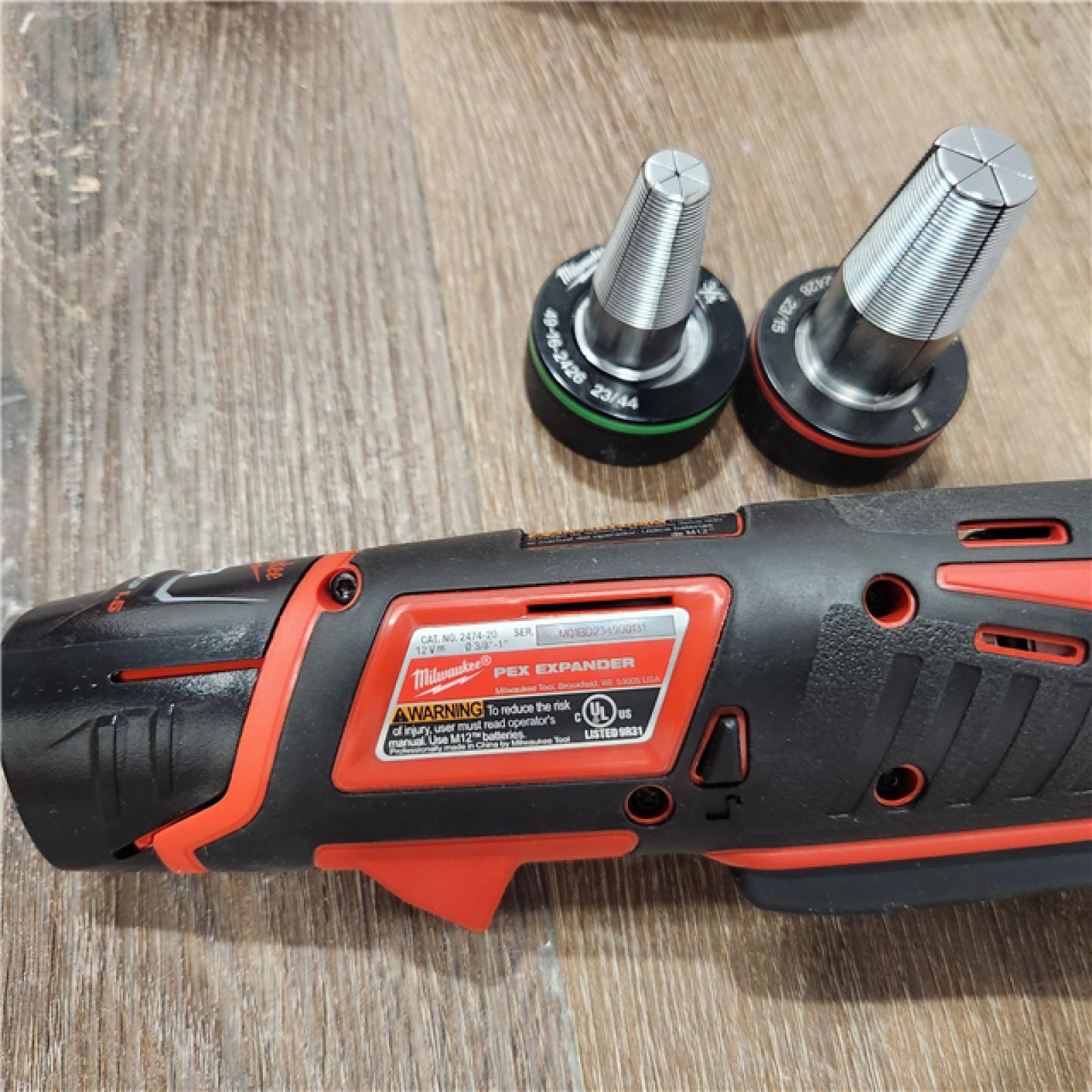 AS-IS M12 12-Volt Lithium-Ion Cordless PEX Expansion Tool Kit with (2) 1.5 Ah Batteries, (3) Expansion Heads and Hard Case