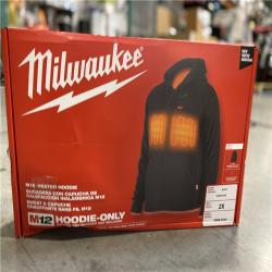 NEW! -Milwaukee Men's 2X-Large M12 12-Volt Lithium-Ion Cordless Black Heated Jacket Hoodie (Jacket and Battery Holder Only)