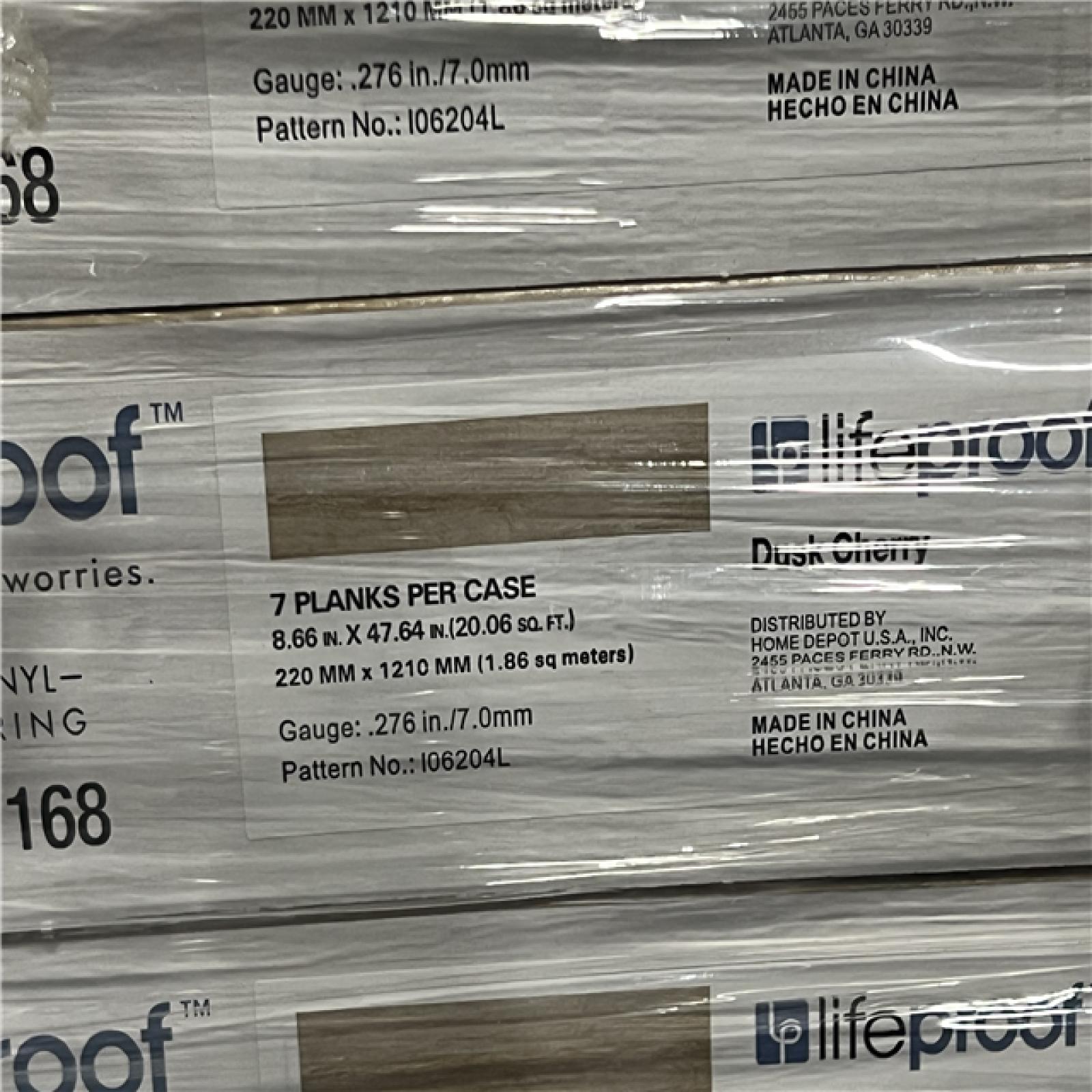 DALLAS LOCATION - Lifeproof Dusk Cherry 6 MIL x 8.7 in. W x 48 in. L Click Lock Waterproof Luxury Vinyl Plank Flooring (20.1 sqft/case) PALLET -(56 UNITS)