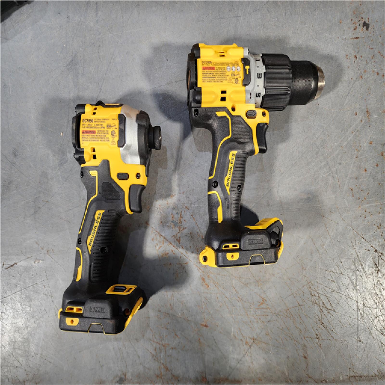 HOUSTON LOCATION - AS-IS DEWALT 20V MAX XR Hammer Drill and ATOMIC Impact Driver 2 Tool Cordless Combo Kit with (2) 4.0Ah Batteries, Charger, and Bag