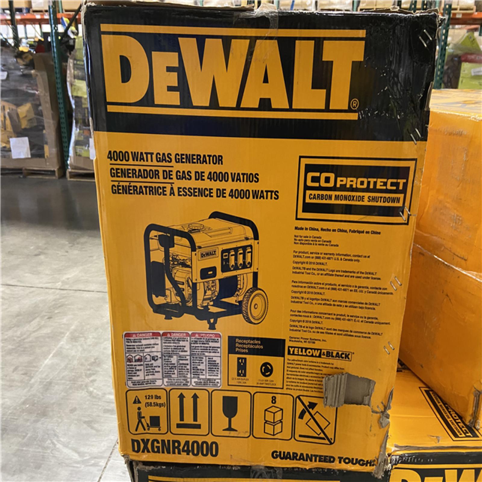 DALLAS LOCATION - NEW! DEWALT 4000-Watt Manual Start Gas-Powered Portable Generator with Premium Engine, Covered Outlets and CO Protect