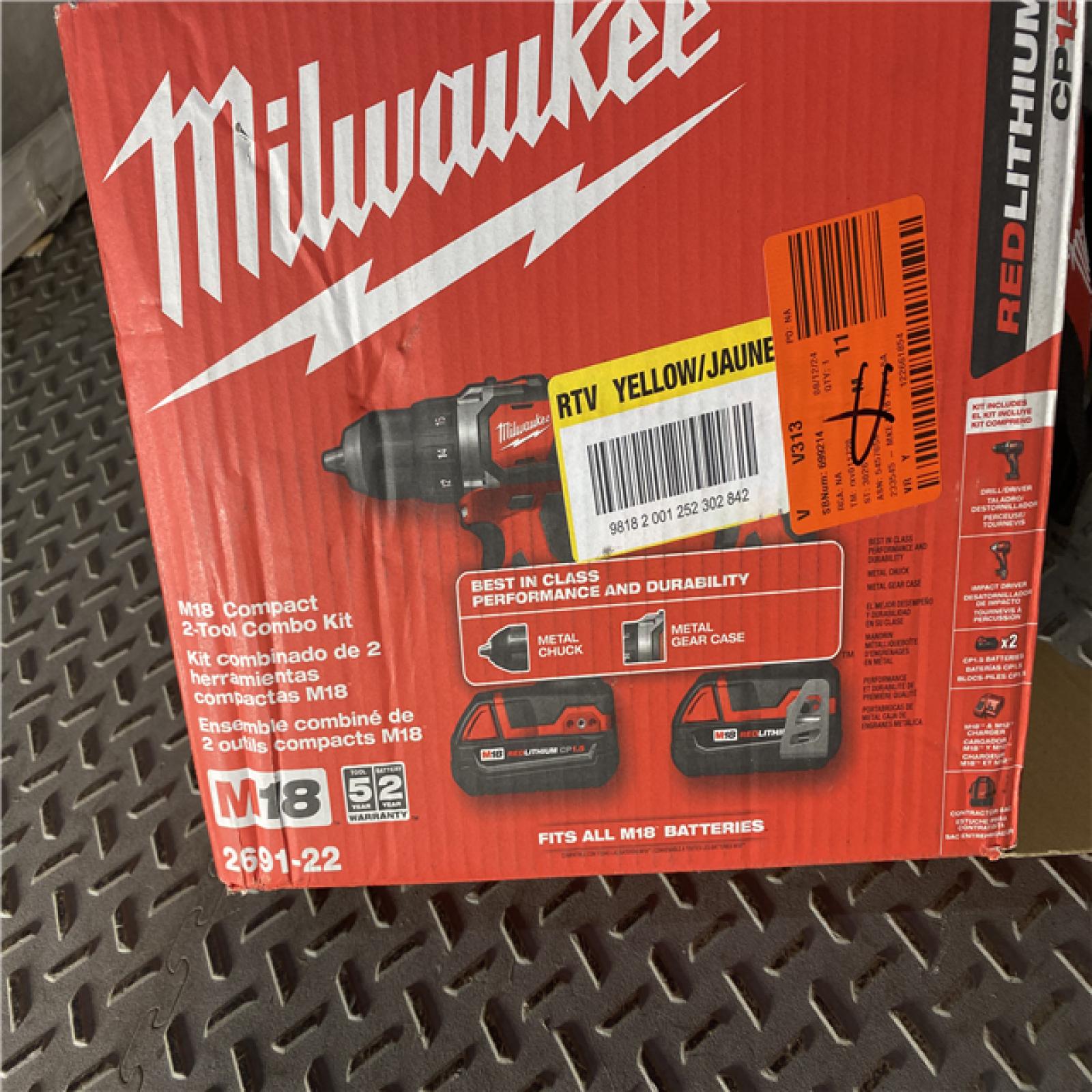 Houston location AS-IS Milwaukee Electric Tools 2691-22 MILWAUKEE M18 COMBO KITS MISSING CHANGER