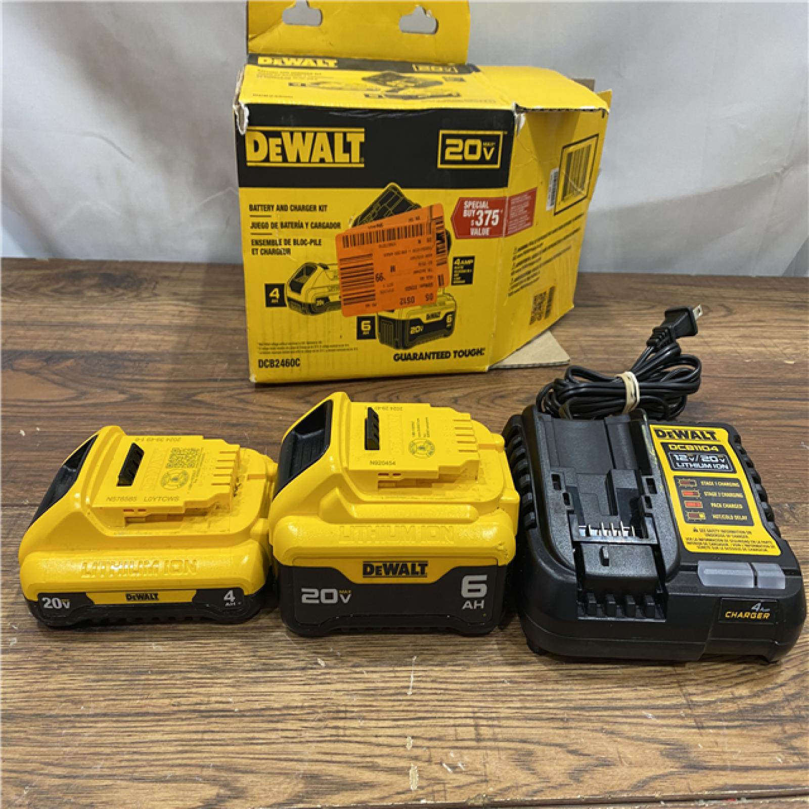 AS IS DEWALT 20V MAX Lithium-Ion 6.0Ah and 4.0Ah Battery and Charger Starter Kit