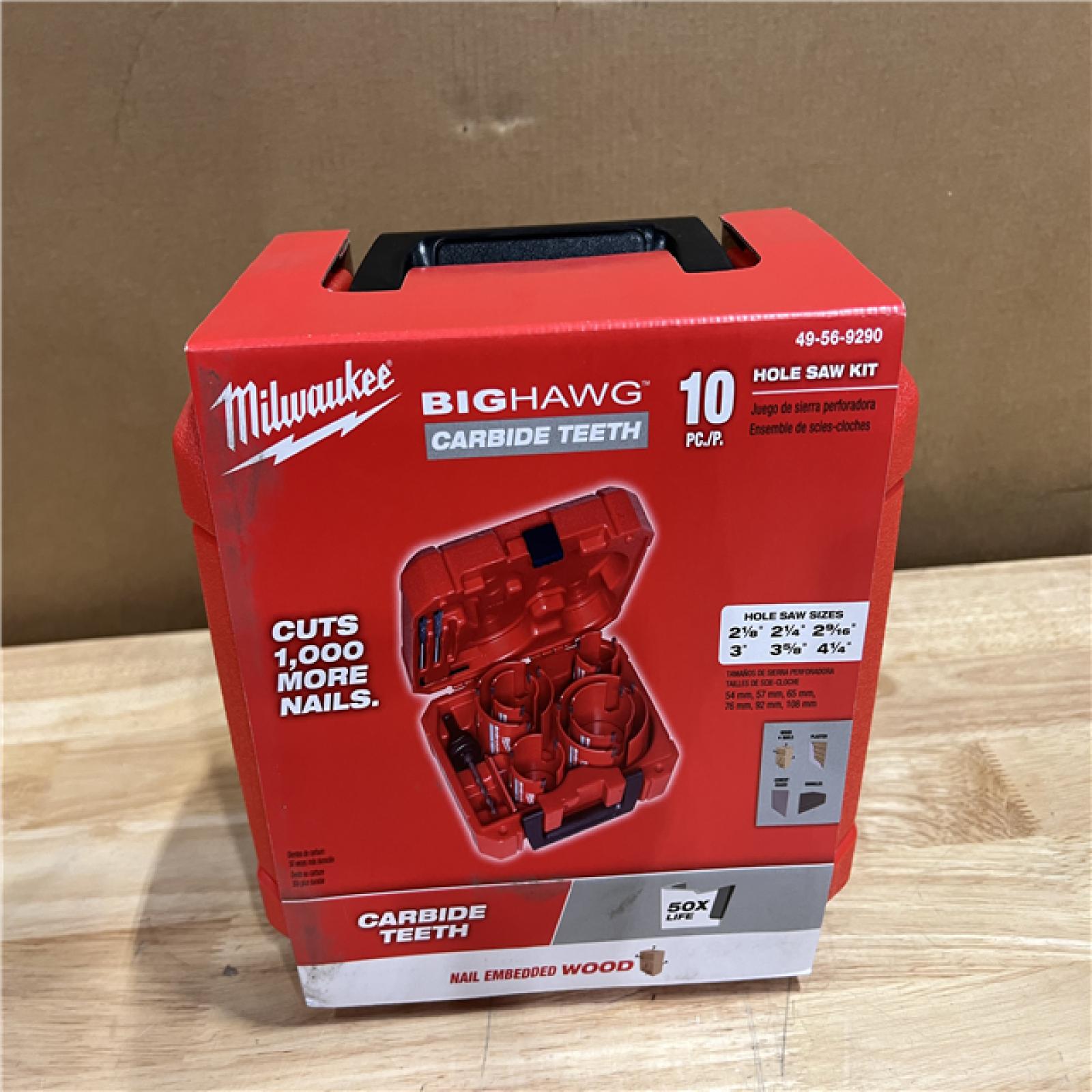 NEW! - Milwaukee BIG HAWG Carbide Hole Saw Kit (10-Piece)