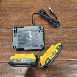 AS-IS DeWalt 20V MAX POWERSTACK DCBP315-2C Lithium-Ion 1.7Ah and 5Ah Battery and Charger Starter Kit 3 Pc