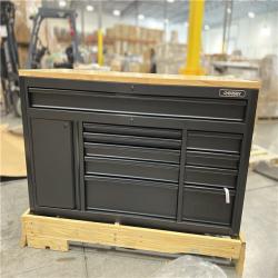 DALLAS LOCATION- Husky 61 in. W x 26 in. D Heavy Duty 10-Drawer 1-Door Mobile Workbench with Hardwood Top