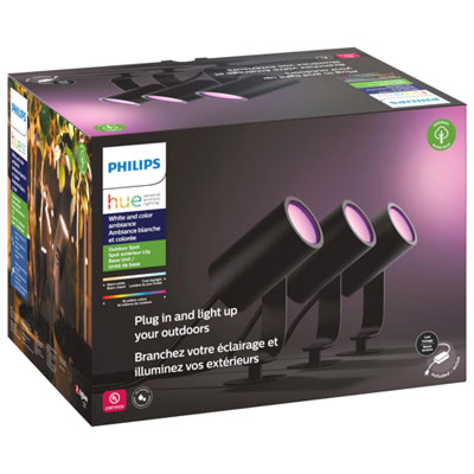 Phoenix Location Appears New Philips Hue Lily White And Color Outdoor Spot Light Base Kit 3 Spot 5064