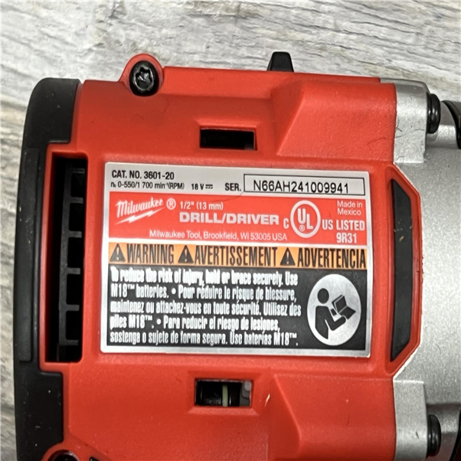 AS-IS MILWAUKEE M18 18V Lithium-Ion Brushless Cordless Compact Drill/Impact Combo Kit (2-Tool) W/(2) 2.0 Ah Batteries, Charger & Bag