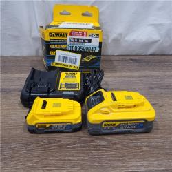 AS-IS DeWalt 20V MAX POWERSTACK DCBP315-2C Lithium-Ion 1.7Ah and 5Ah Battery and Charger Starter Kit 3 Pc