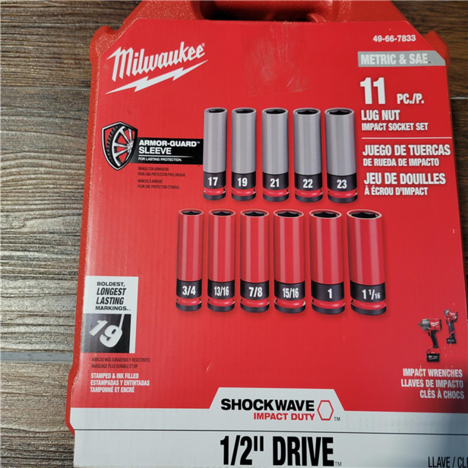 CALIFORNIA NEW MILWAUKEE 11PC LUG NUT IMPACT SOCKET SET