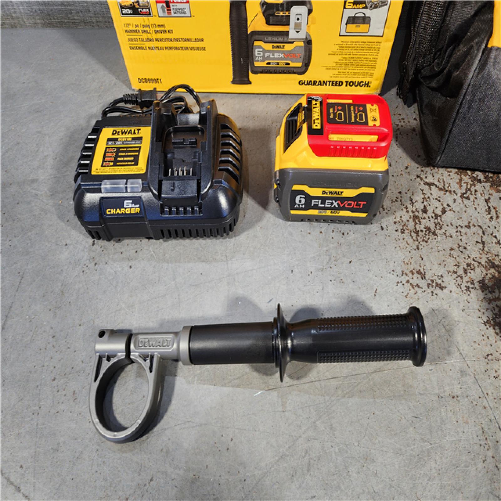 HOUSTON LOCATION - AS-IS (APPEARS LIKE NEW) Dewalt FLEXVOLT 20 Volt 1/2 in. Brushless Cordless Hammer Drill/Driver Kit (Battery & Charger)