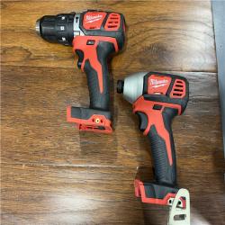 AS-IS Milwaukee M18 Brushed Cordless (2-Tool) Drill/Driver and Impact Driver Kit