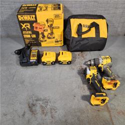 HOUSTON LOCATION - AS-IS DEWALT 20V MAX XR Hammer Drill and ATOMIC Impact Driver 2 Tool Cordless Combo Kit with (2) 4.0Ah Batteries, Charger, and Bag